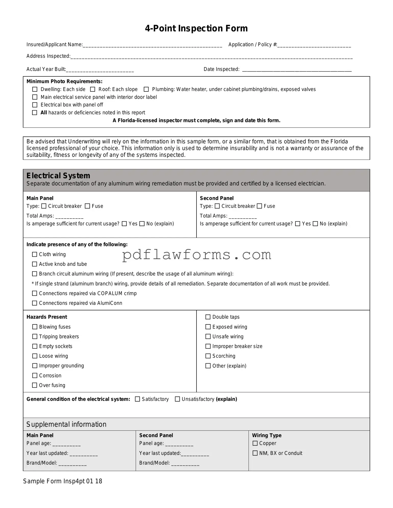 Fill Your 4 Point Inspection Template