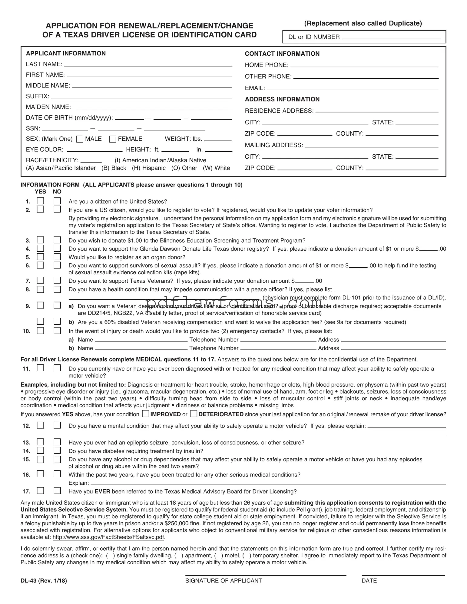 Fill Your DL-43 Template