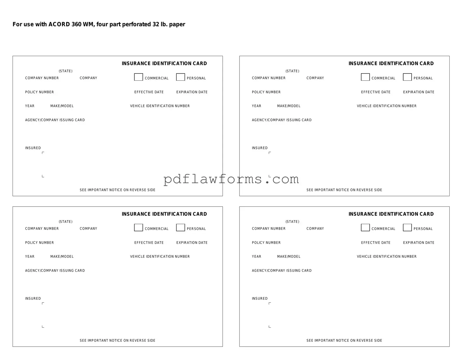 Fill Your Acord 50 WM Template