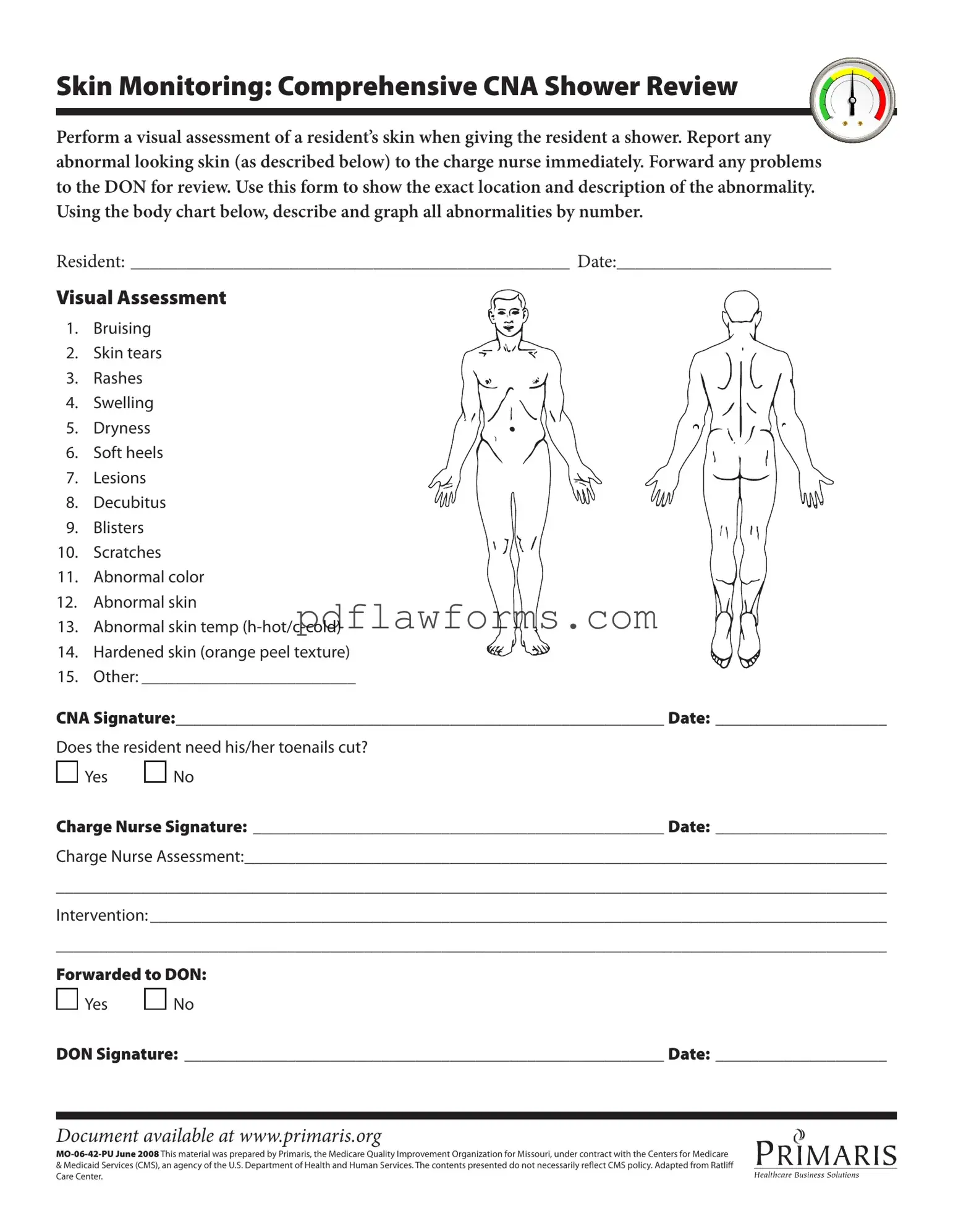 Fill Your Cna Shower Sheets Template