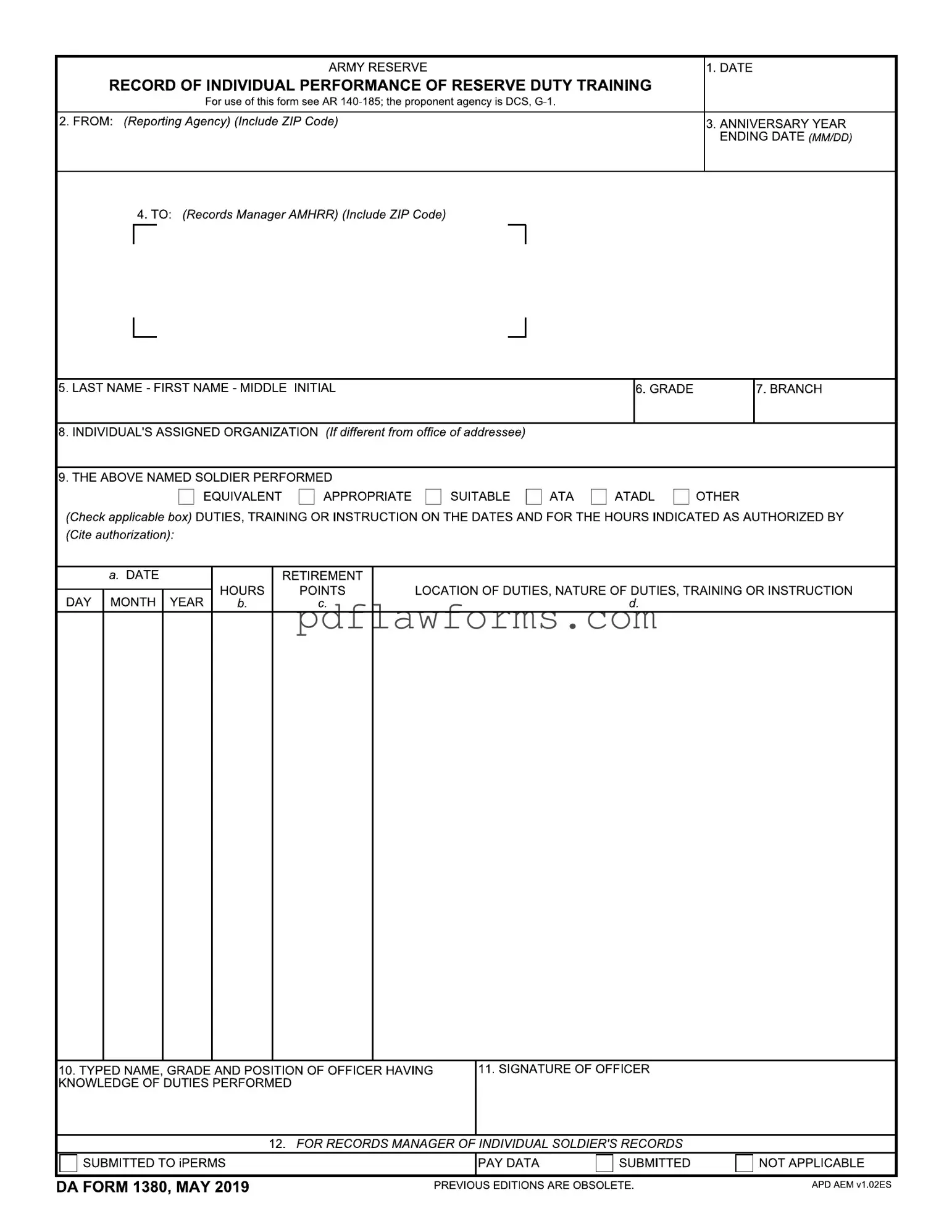 Fill Your Da 1380 Template