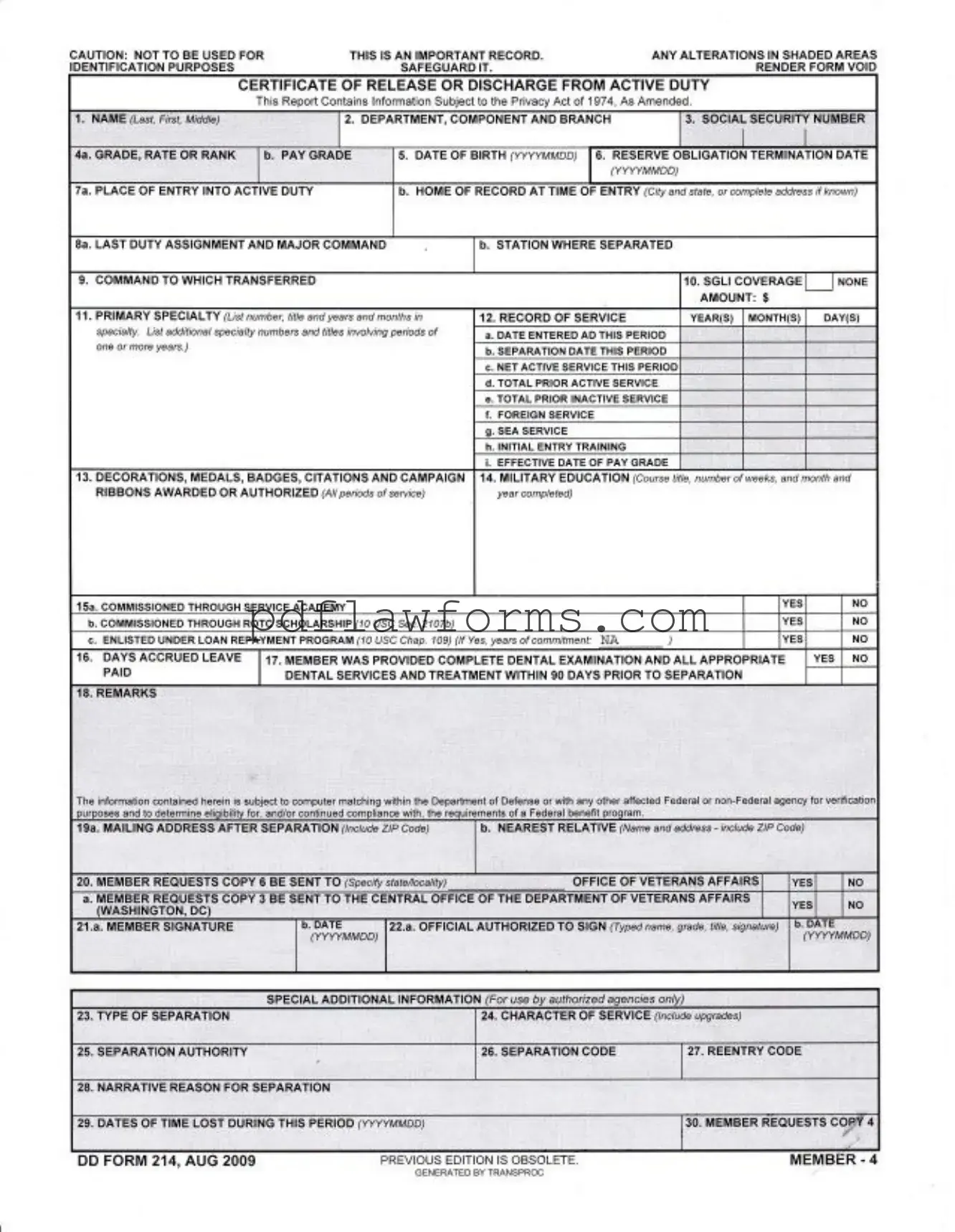 Fill Your Dd 214 Template