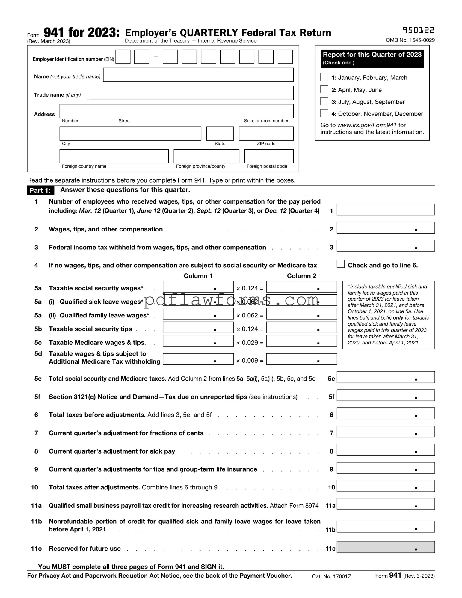 Fill Your IRS 941 Template