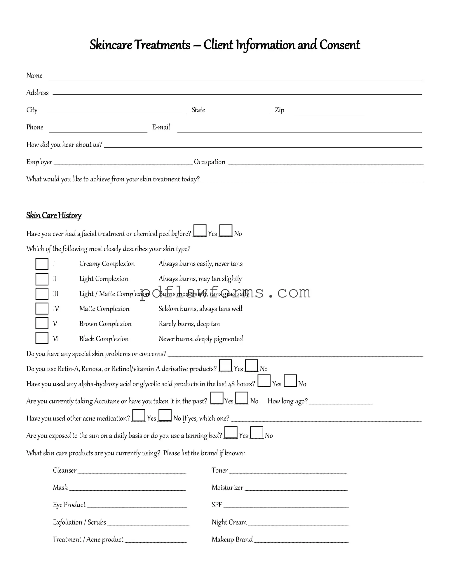 Fill Your Facial Consent Template