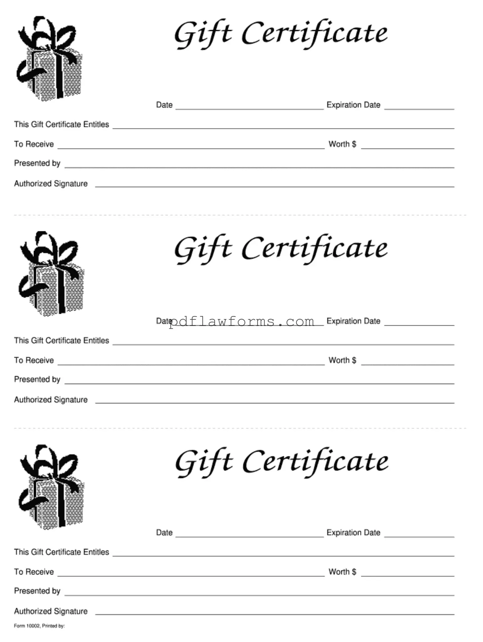 Fill Your Gift Certificate Template