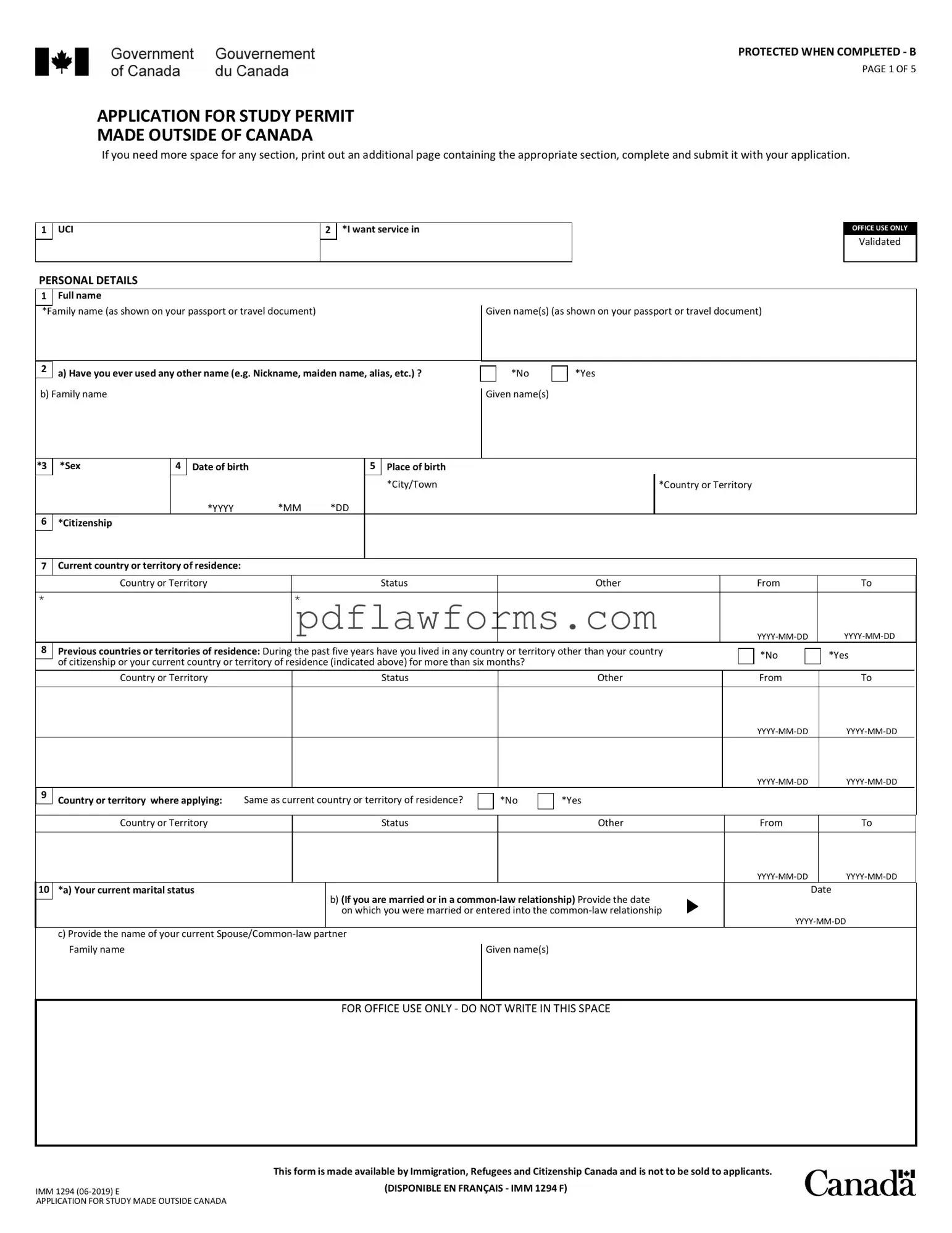 Fill Your Imm 1294 Template