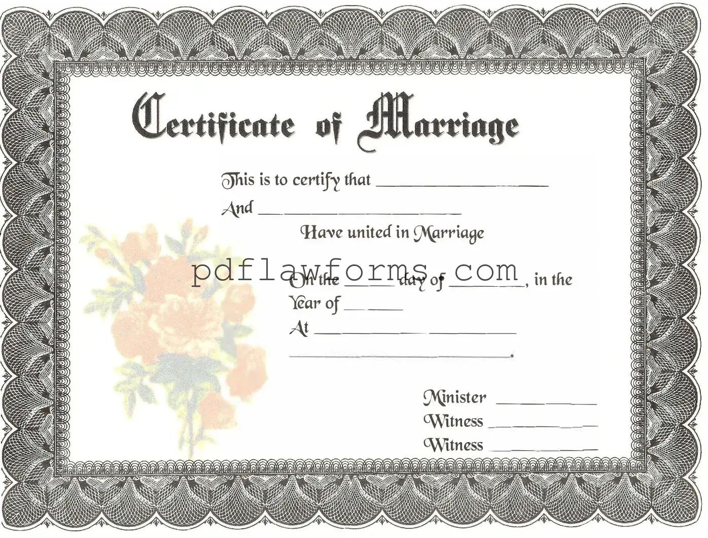 Fill Your Marriage Certificate Template