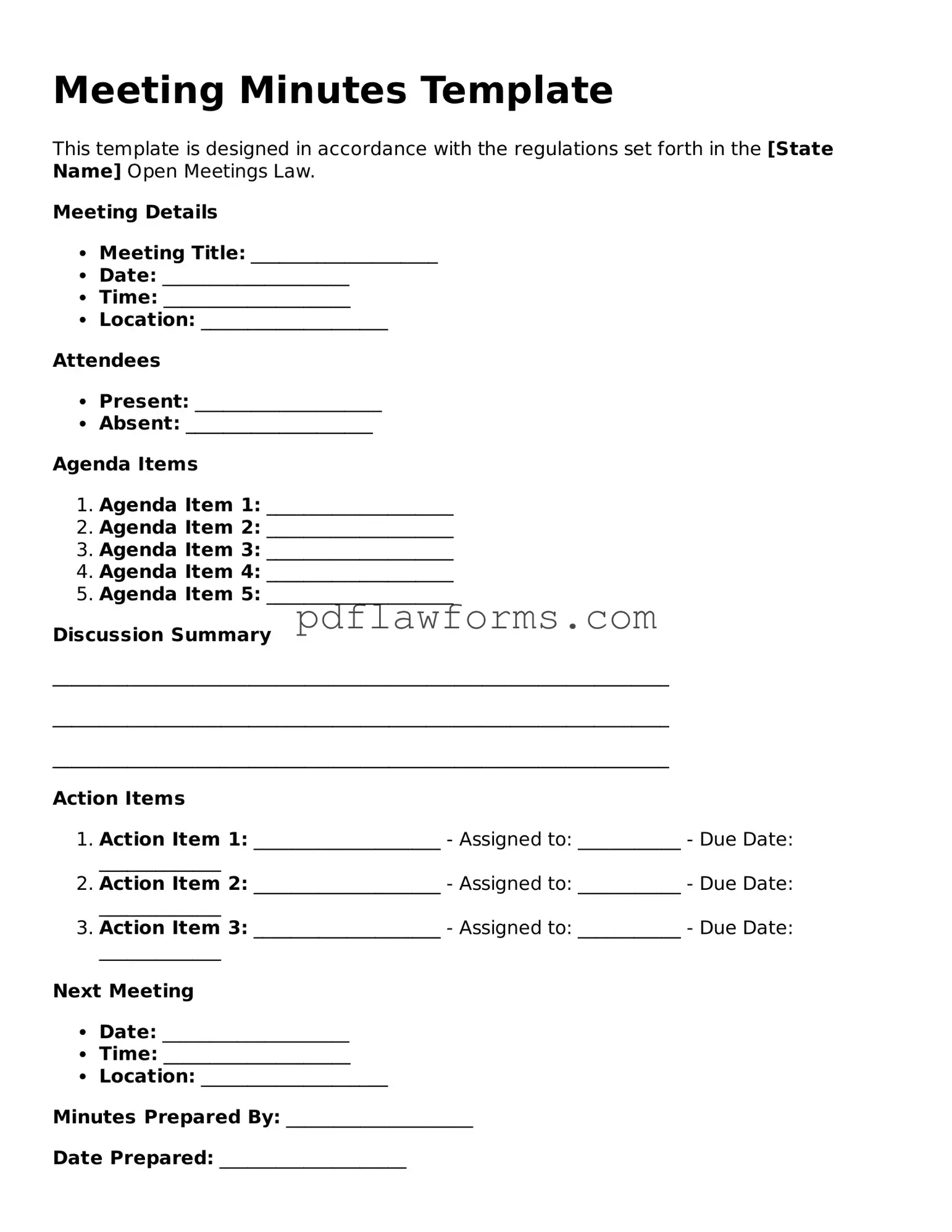 Official Meeting Minutes Form