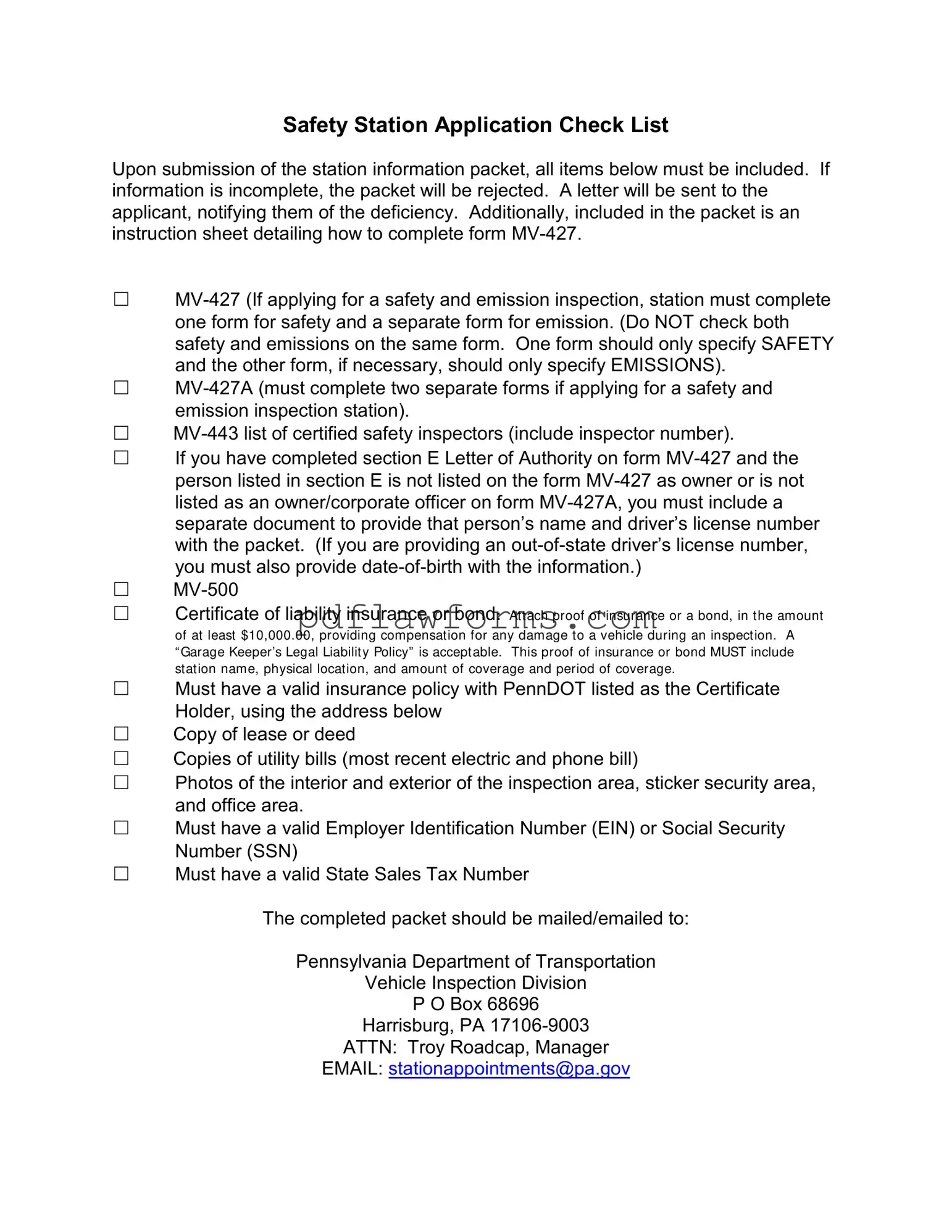 Fill Your Mv 427 Penndot Template
