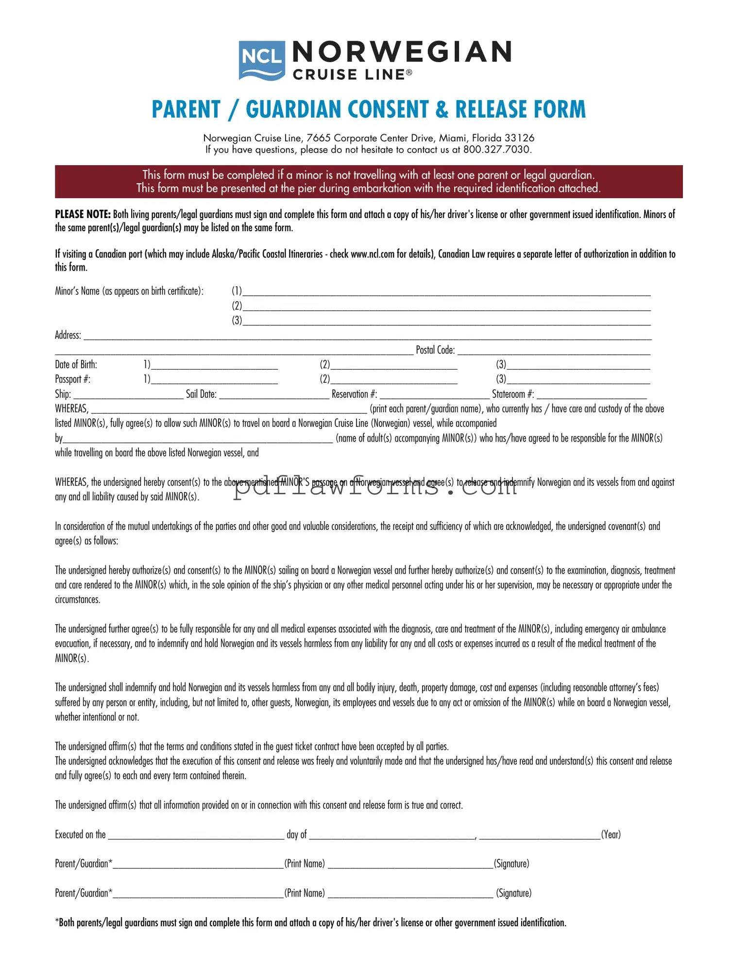 Fill Your NCL Parental Consent Template