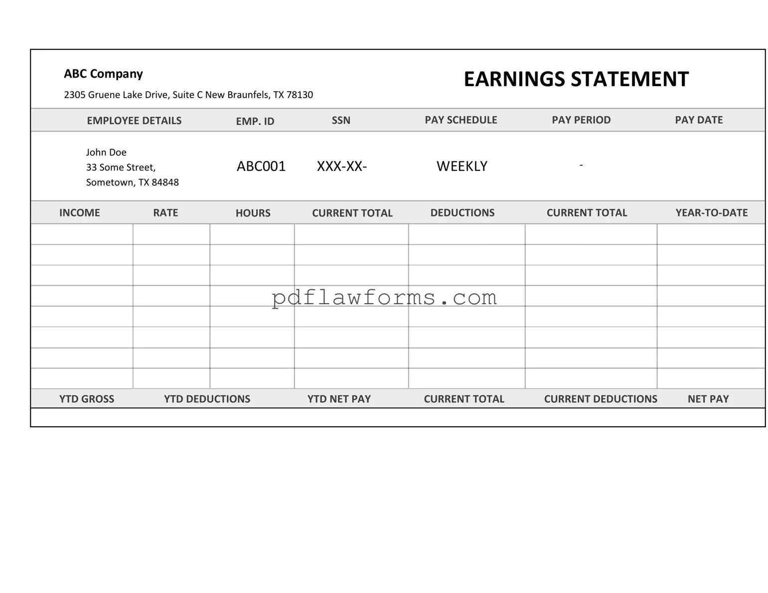 Fill Your Independent Contractor Pay Stub Template