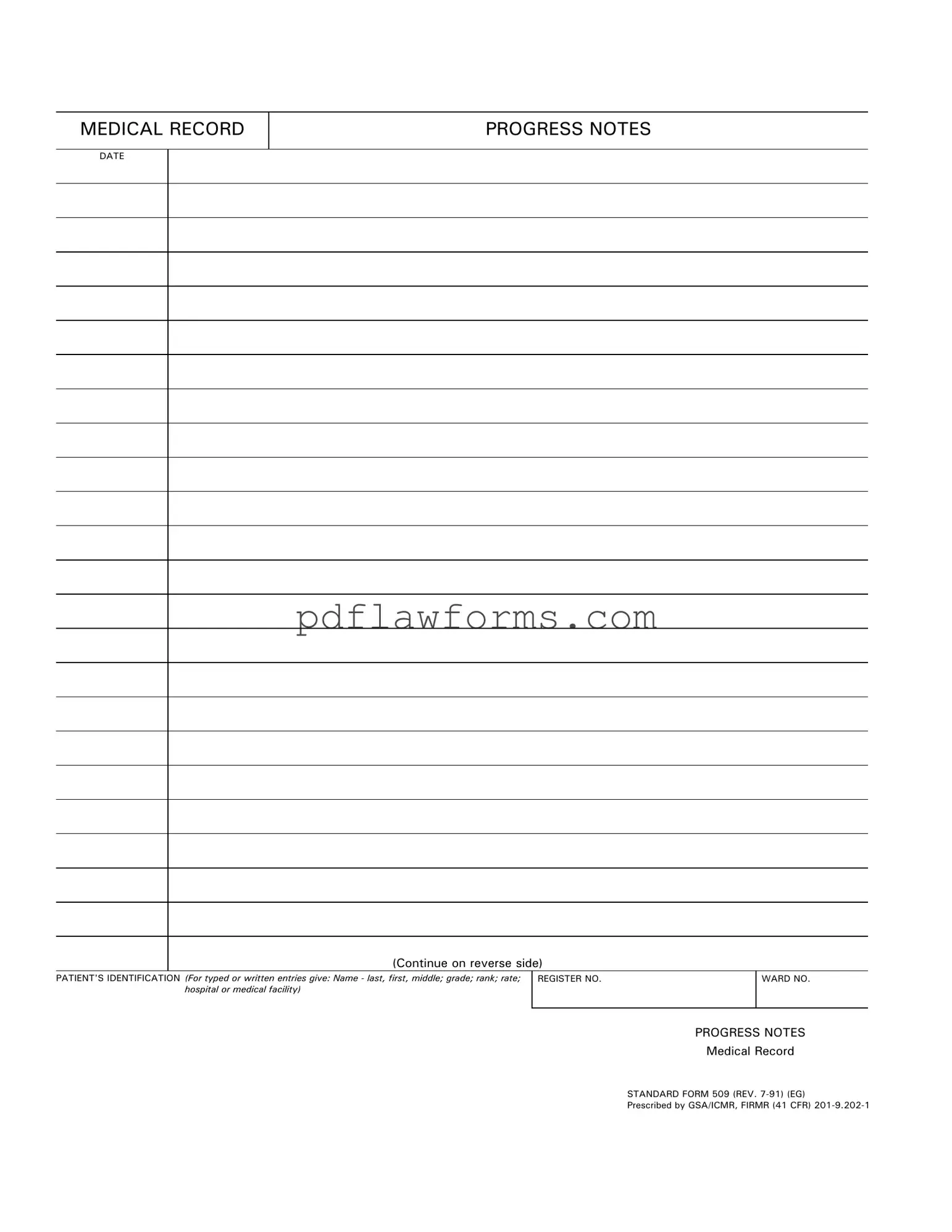 Fill Your Progress Notes Template