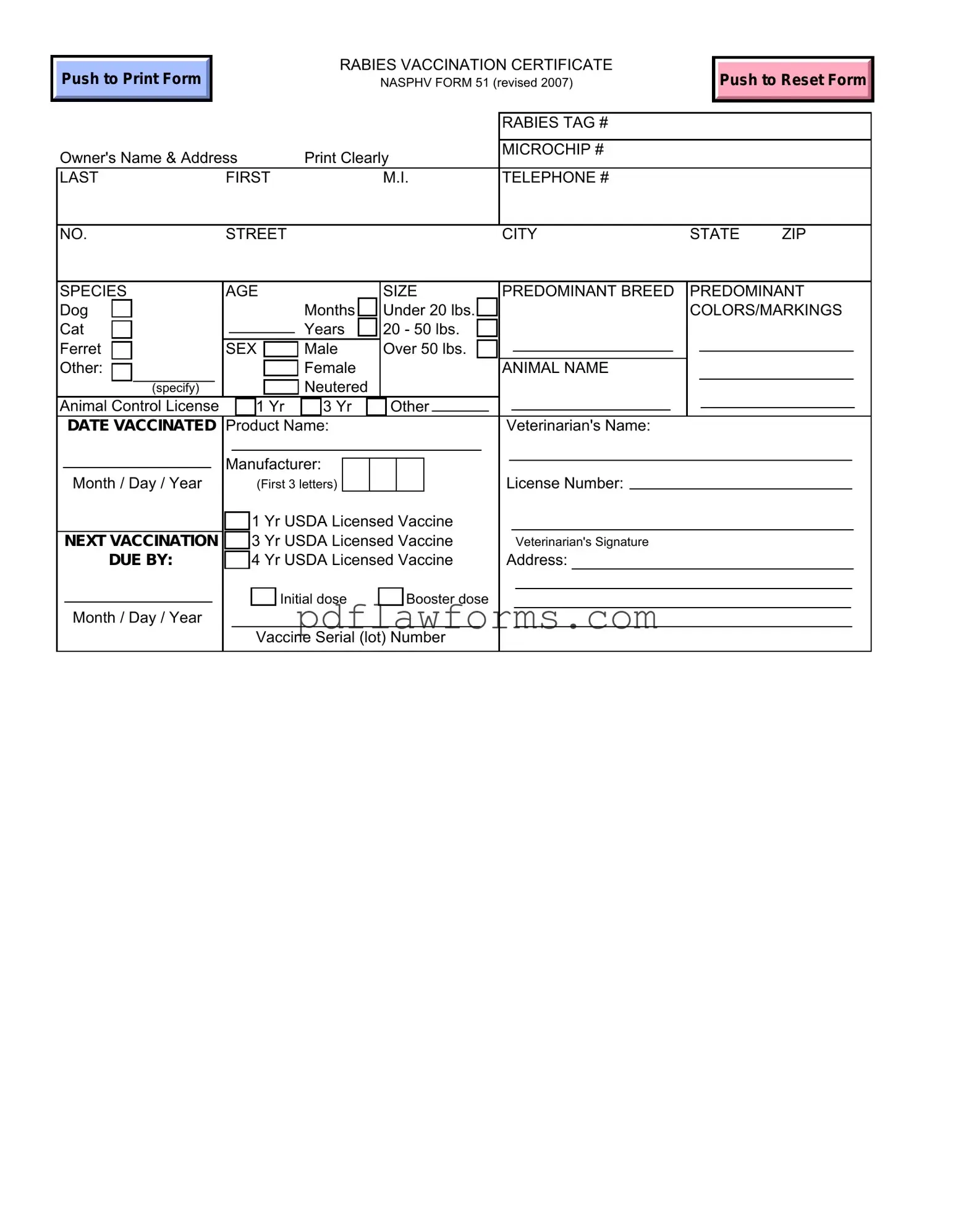 Fill Your Rabies Certificate Template