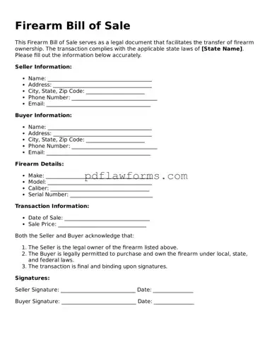 Official Firearm Bill of Sale Form