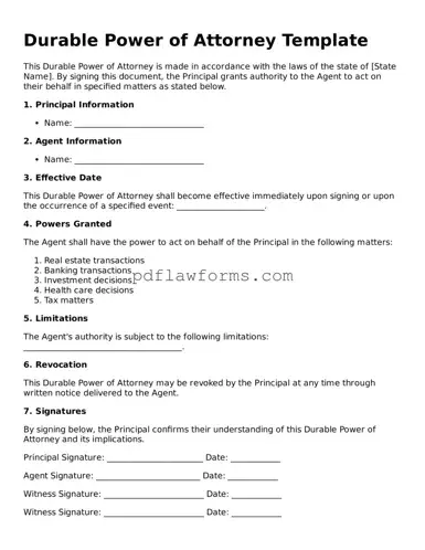 Official Durable Power of Attorney Form