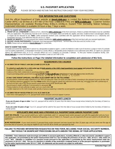 Fill Your DS-11 U.S. Passport application Template