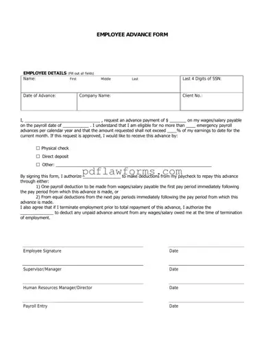 Fill Your Employee Advance Template