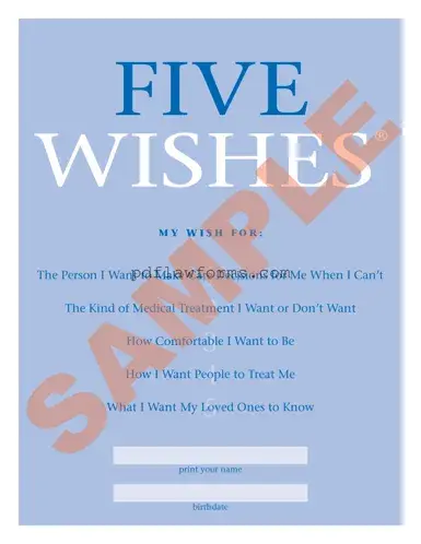 Fill Your 5 Wishes Document Template