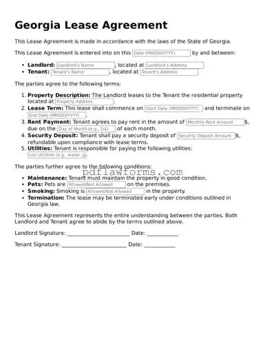 Lease Agreement Form for the State of Georgia