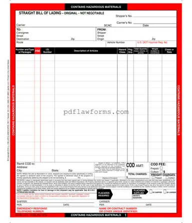 Fill Your Hazard Bill Of Ladden Template