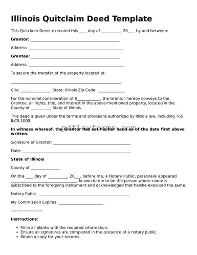 Quitclaim Deed Form for the State of Illinois