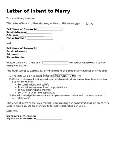 Official Letter of Intent to Marry Form