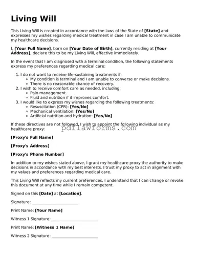 Official Living Will Form