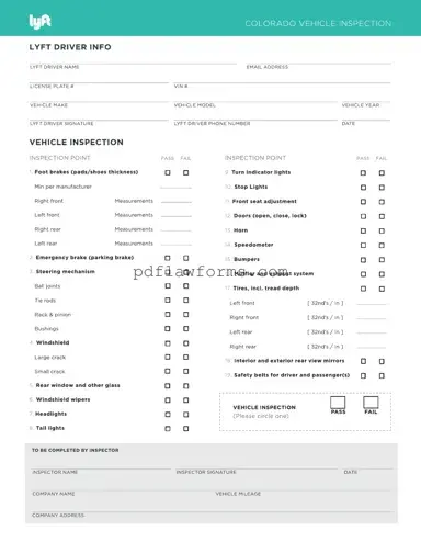 Fill Your Lyft Inspection Template