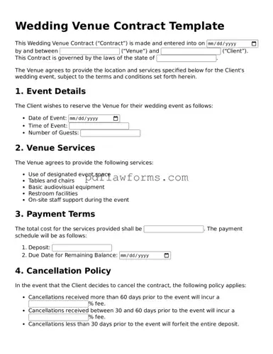 Official Wedding Venue Contract Form