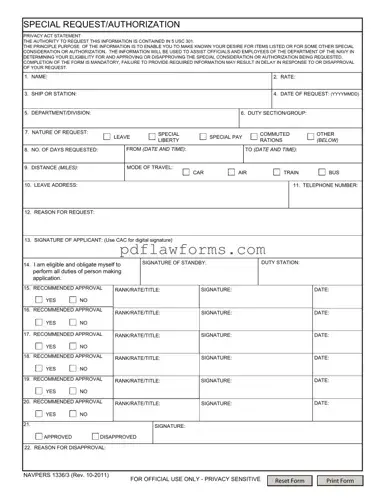 Fill Your Navpers 1336 3 Template