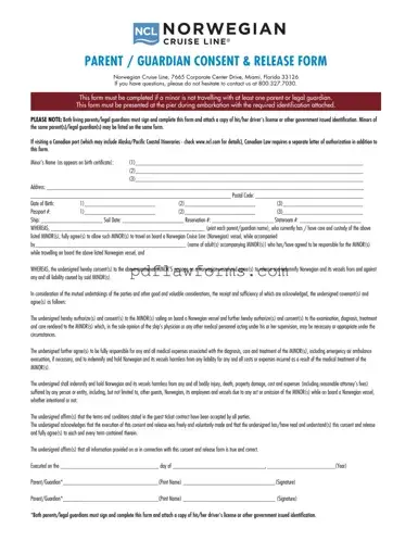 Fill Your NCL Parental Consent Template
