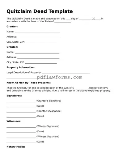 Official Quitclaim Deed Form