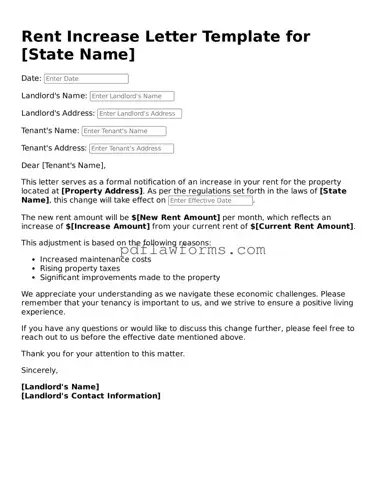 Official Rent Increase Letter Form