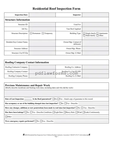 Fill Your Roof Inspection Template