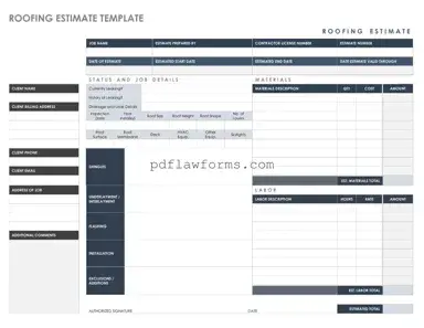 Fill Your Roofing Estimate Template