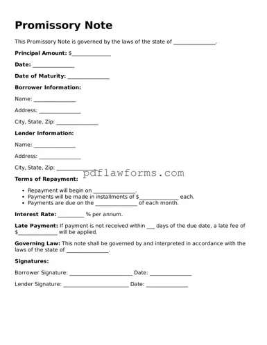Official Promissory Note Form