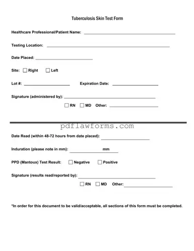 Fill Your Tb Test Template