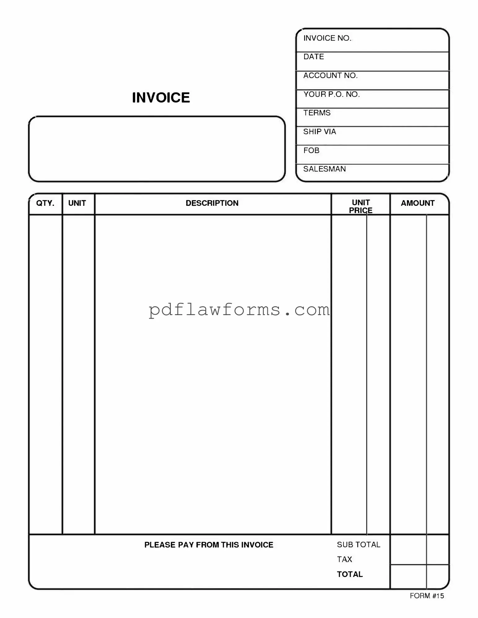 Fill Your Free And Invoice Pdf Template