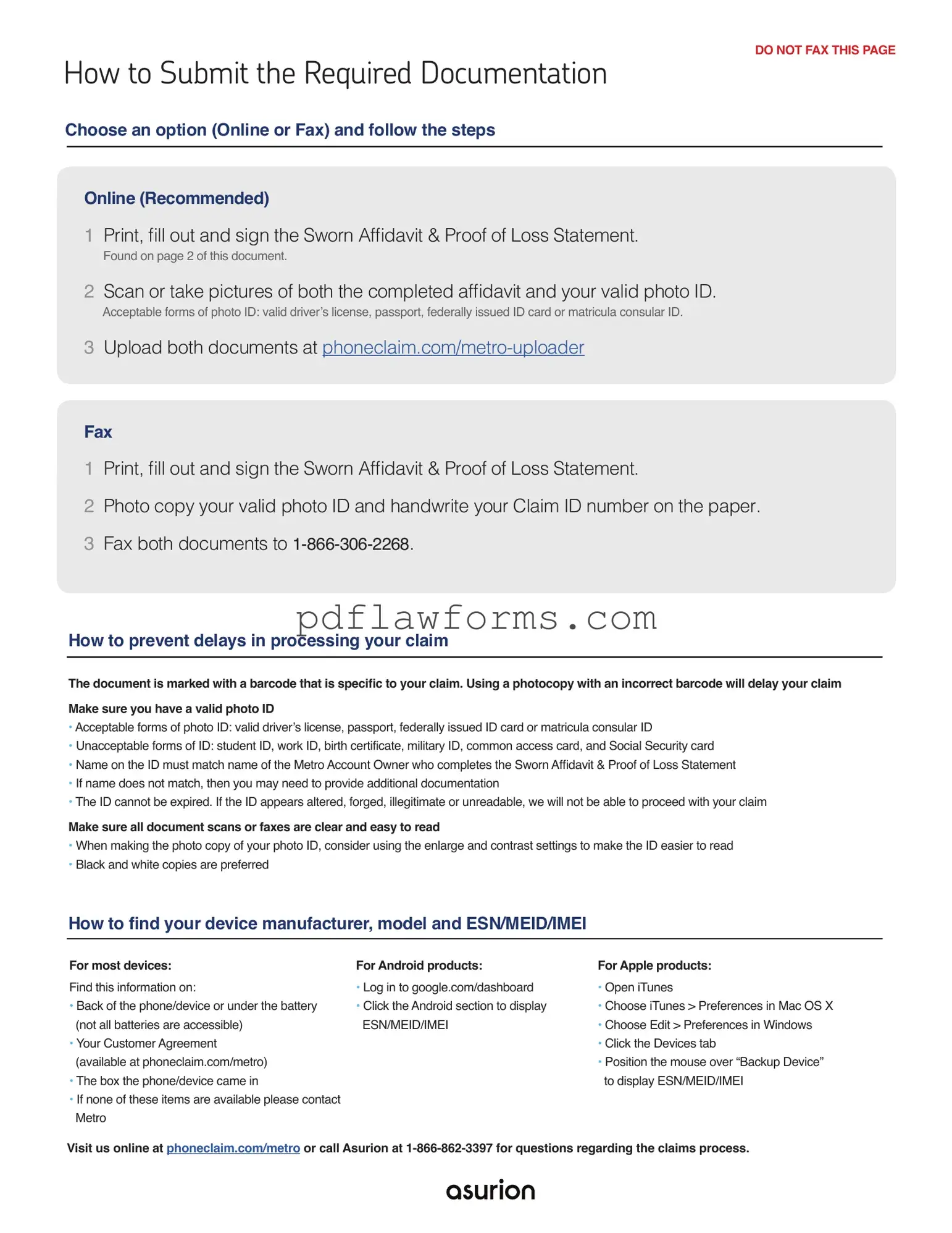 Fill Your Asurion F-017-08 MEN Template