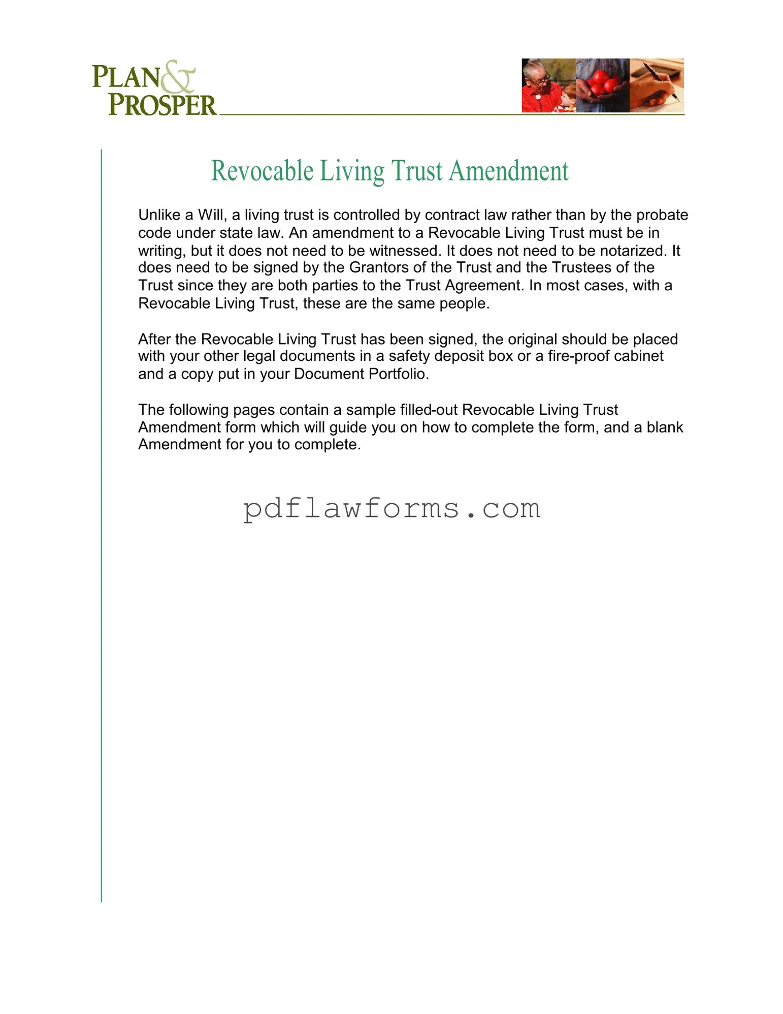 Fill Your Trust Amendment Template
